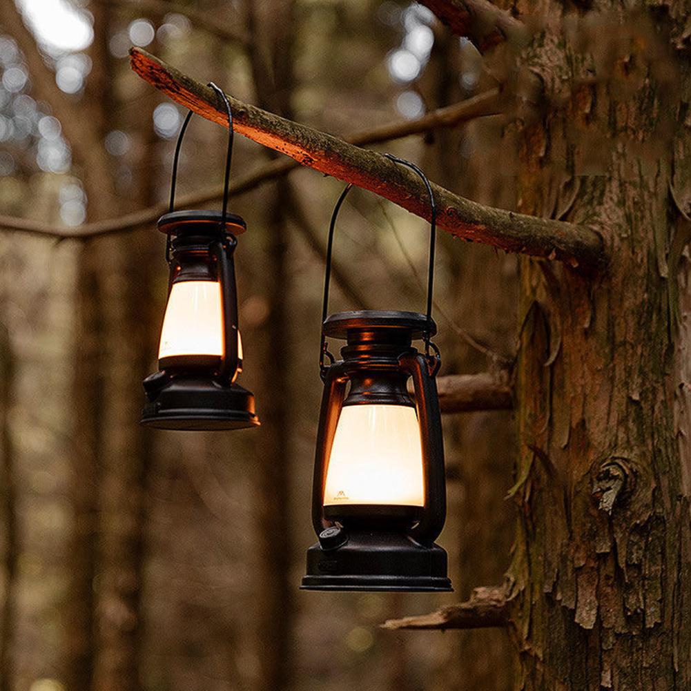 Vintage Lantern Portable Rechargeable Hanging Camping Lamp LED Table Lamp Courtyard Decor Garden Lantern Lighting Lamp