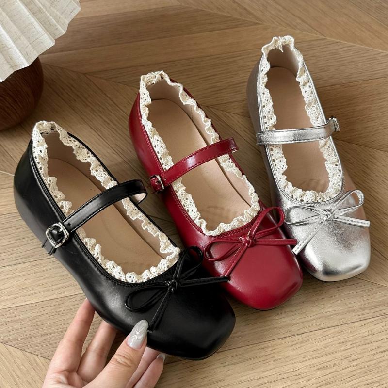 Fashion Elegant Flats Ballet Dance Shoes Bow Women Loafers Shoes 2025 Trend Summer Fad Shallow Buckle Shoes Walking Soft Mujer Zapatos