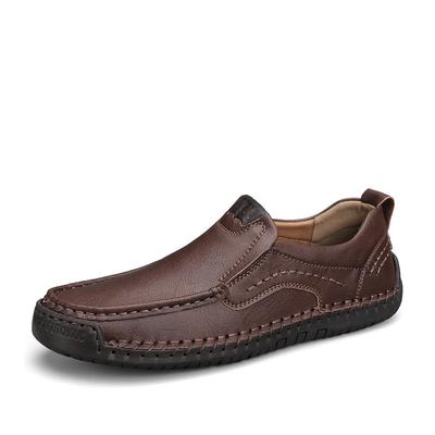 Mocassins Cuir Véritable Slip-on Décontracté Chaussures pour Hommes Semelle Souple Bout Pain Mou Mocassins Chaussures de Conduite One-step