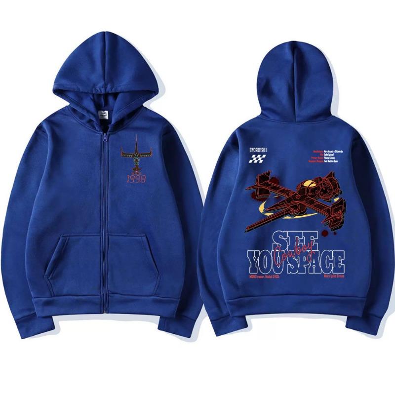 Felpe con zip Cowboy Bebop Spike Spiegel Manga Uomo Donna Moda Maniche Lunghe Oversize Felpe con zip Pullover Cappotti