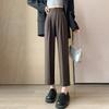 suit wide-leg pants women's pants spring and autumn new high-waisted drape nine-point straight casual and thin black trousers