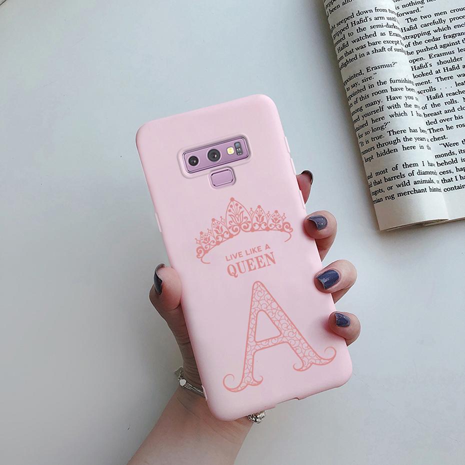 Cute Crown Letters Phone Case For Samsung Galaxy Note 9 Shockproof Protective Back Cover for Galaxy Note9 Silicone Bumper Case