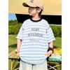 Jungen-Streifen-Sommer-T-Shirt-Set im koreanischen Stil 2026 - Atmungsaktiv, Dünn, Kurzarm, Lässige Mode