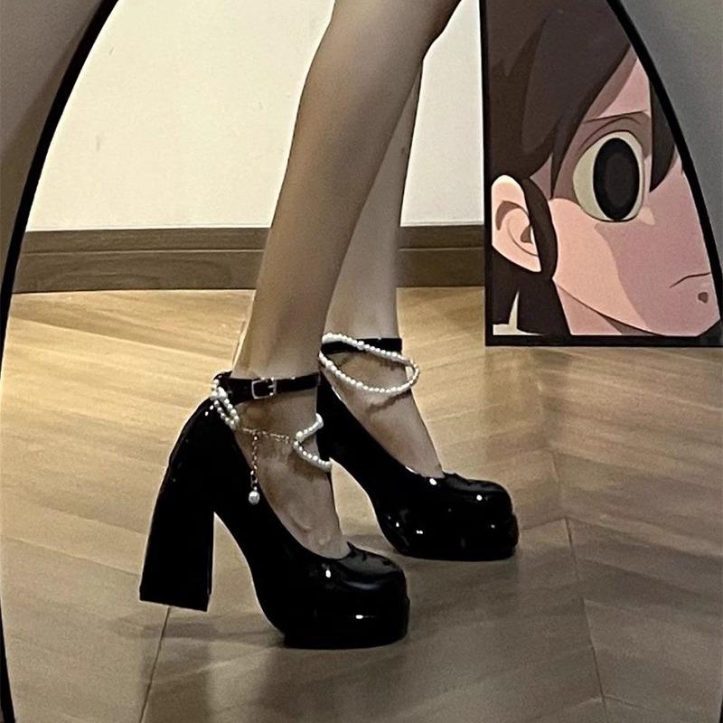 

Туфлі для дружок - Жіночі туфлі на високих підборах із товстою підошвою 40 чорний