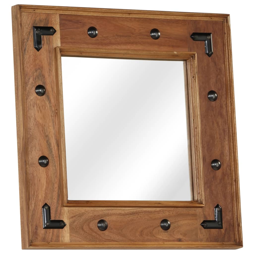 Mirror Made of Solid Acacia Wood 50x50 cm