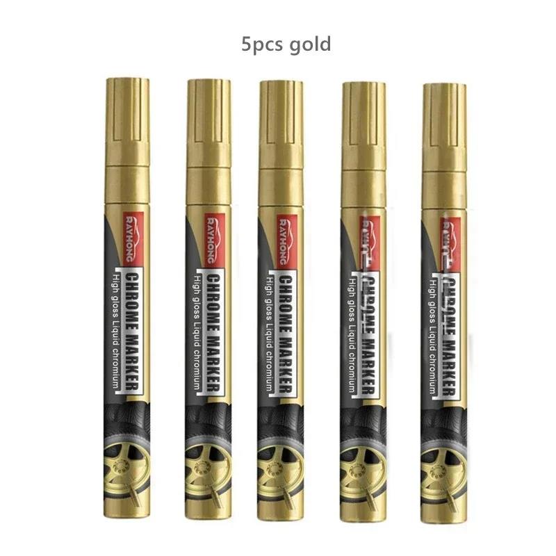 Chrome Marker Pen Car DIY Oily Paint Metallic Tyre Wheel Graffiti Tread Environmental Highlights Silver White Craftwork Amagi Touchup Paint2
