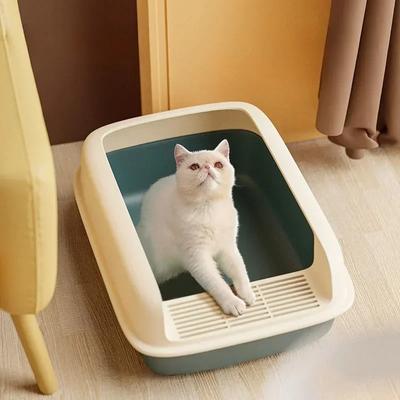 Small Size Anti-Splash Pet Sandbox-Kitty Litter Box Cats Toilet Tray Bedpan Essential Cleaning Supplies for Kittens & Small Cats