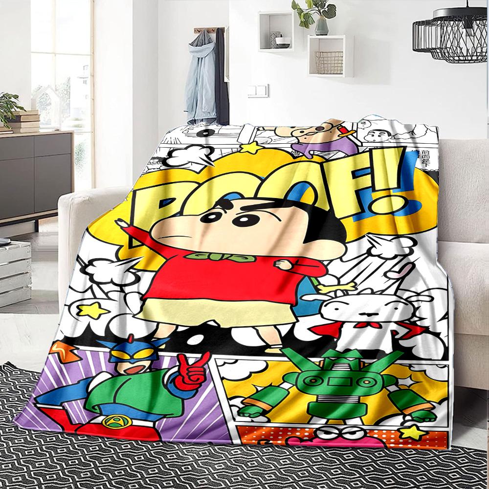 1pc Crayon Shinchan Adventure Flannel Blanket,Ultra Soft Warm Plush Throw for Home Bedroom Bed Sofa Cover Camping Picnic gift Y72452
