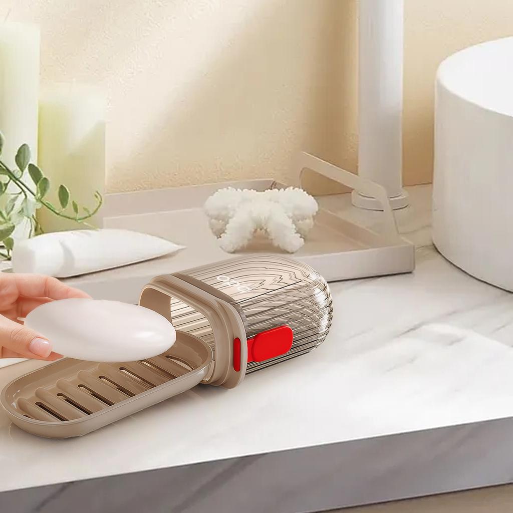 2Pcs Portable Soap Tray Drainable Travel Soap Box Anti-Slip Household Soap Storage Case Bathroom Camping Traveling Supplies