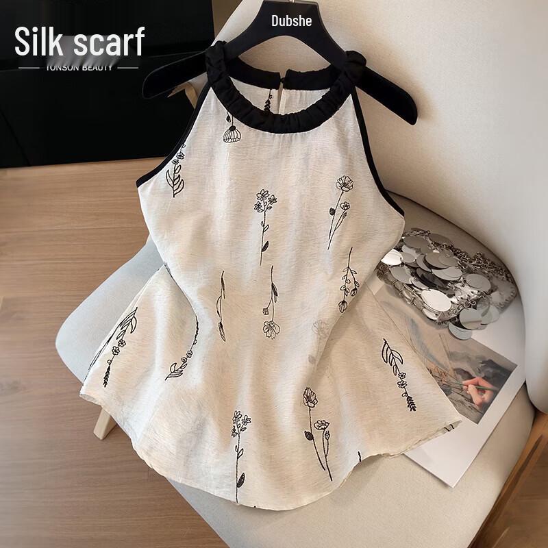 Silkberry Women s Elegant Linen Blend Sleeveless Blouse L