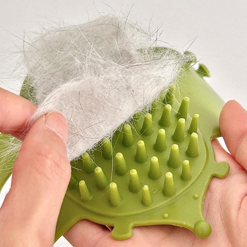 4pc Silicone Cats Massage Brushes Set Adjustable Furniture Mount Pet Grooming Tool Hair Collector