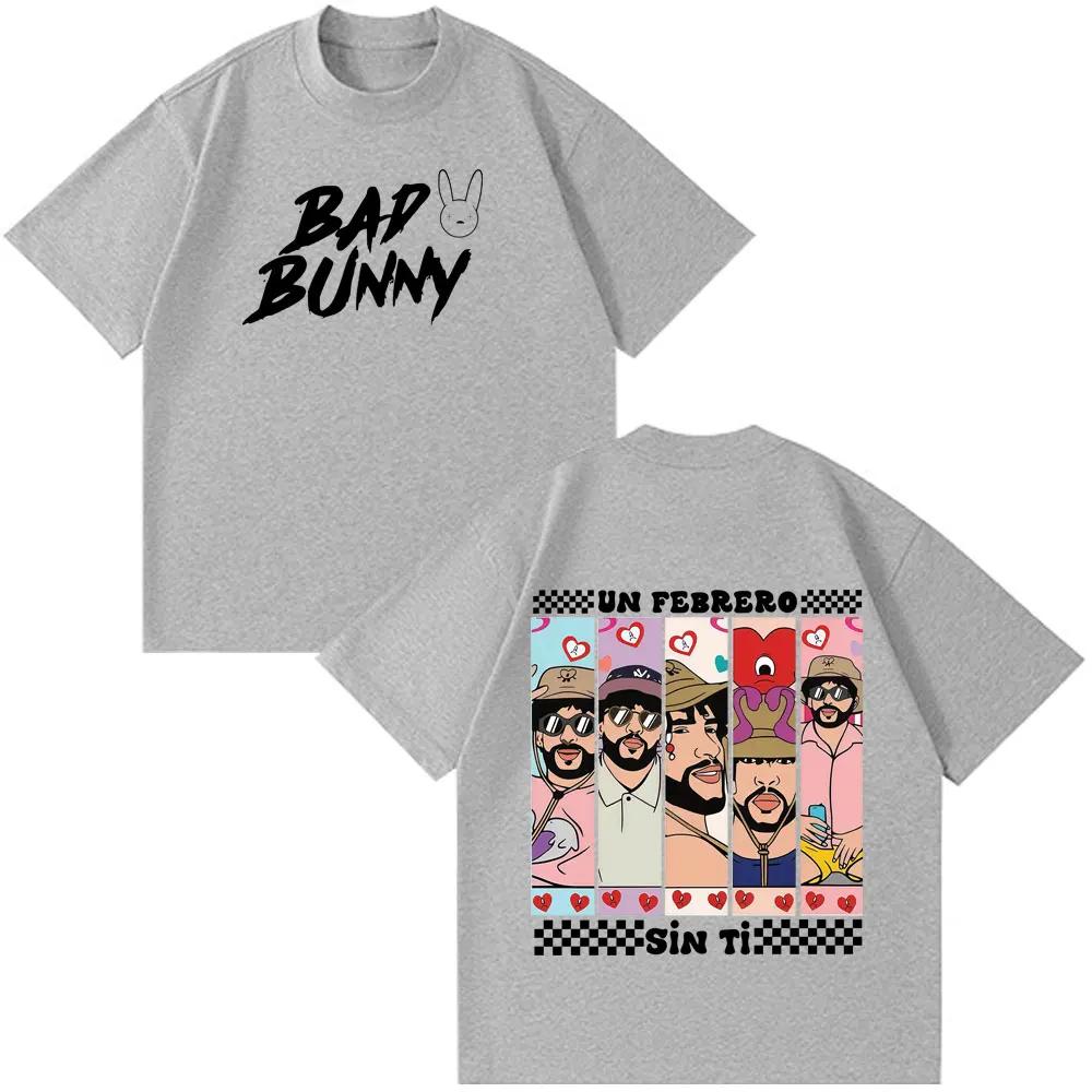 

Singer Bad Bunny Fashion Print Tshirt Unisex Women Fashion Casual T Shirts Shortsleeved Loose Cotton Hiphop Oversized Tshirts 4XL