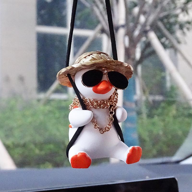Cartoon Car Pendant Plaster Ornament for Rearview Mirror - Women's Interior Decoration Accessory