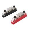 2 Pieces Ground Power Distribution Block Bus Bar 4x M6 Posts 3x M4 Terminal Screws for Boat Marine RV