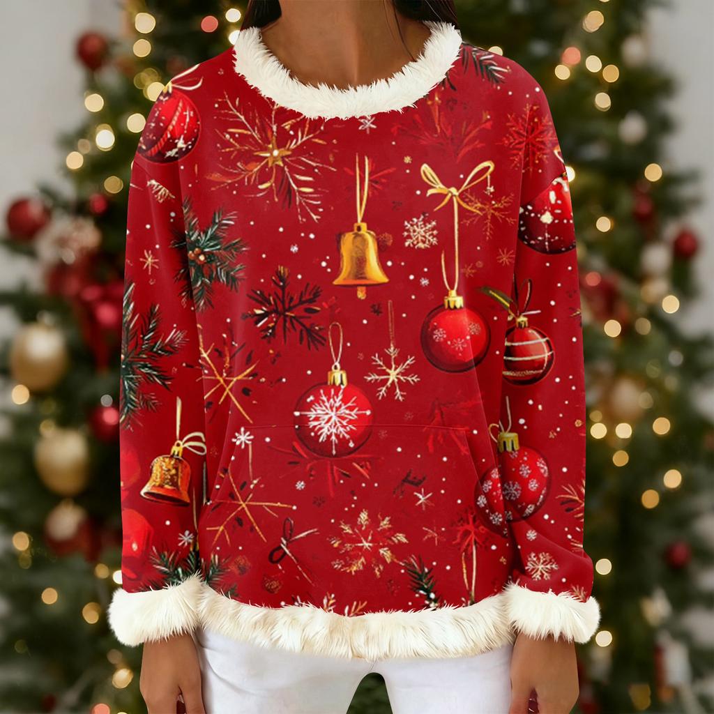 Women's Casual Fashion Print Long Sleeve Hooded Sweatshirt Top