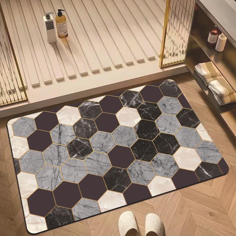 Diatom Mud Floor Mat Bathroom Water-absorbing Quick-drying Floor Mat Entrance Wear-resistant and Easy-to-take-care Door Mat