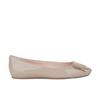 Premium leather square head square buckle shallow mouth versatile flat shoes commuter single shoes women