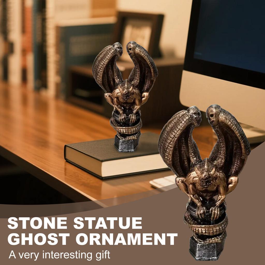 Gargoyle Ornaments Halloween Lifelike Gargoyle Statue, Devil Decoration Resin Desktop Gothic Sculpture, Suitable For Home Garden Yard Decoration