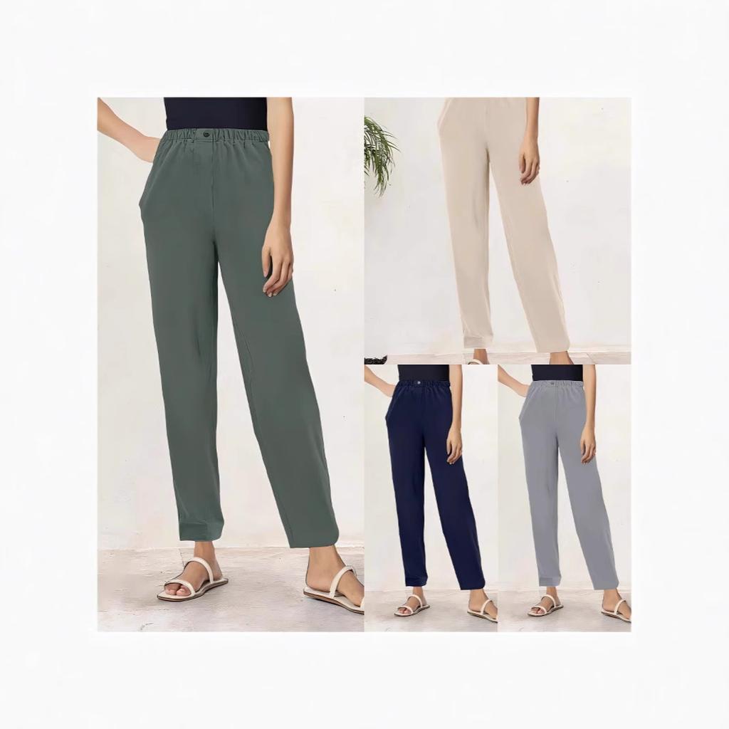 Autumn and winter new high elastic skin-friendly nude quick-drying straight nine-point pants, casual versatile loose sweatpants for women