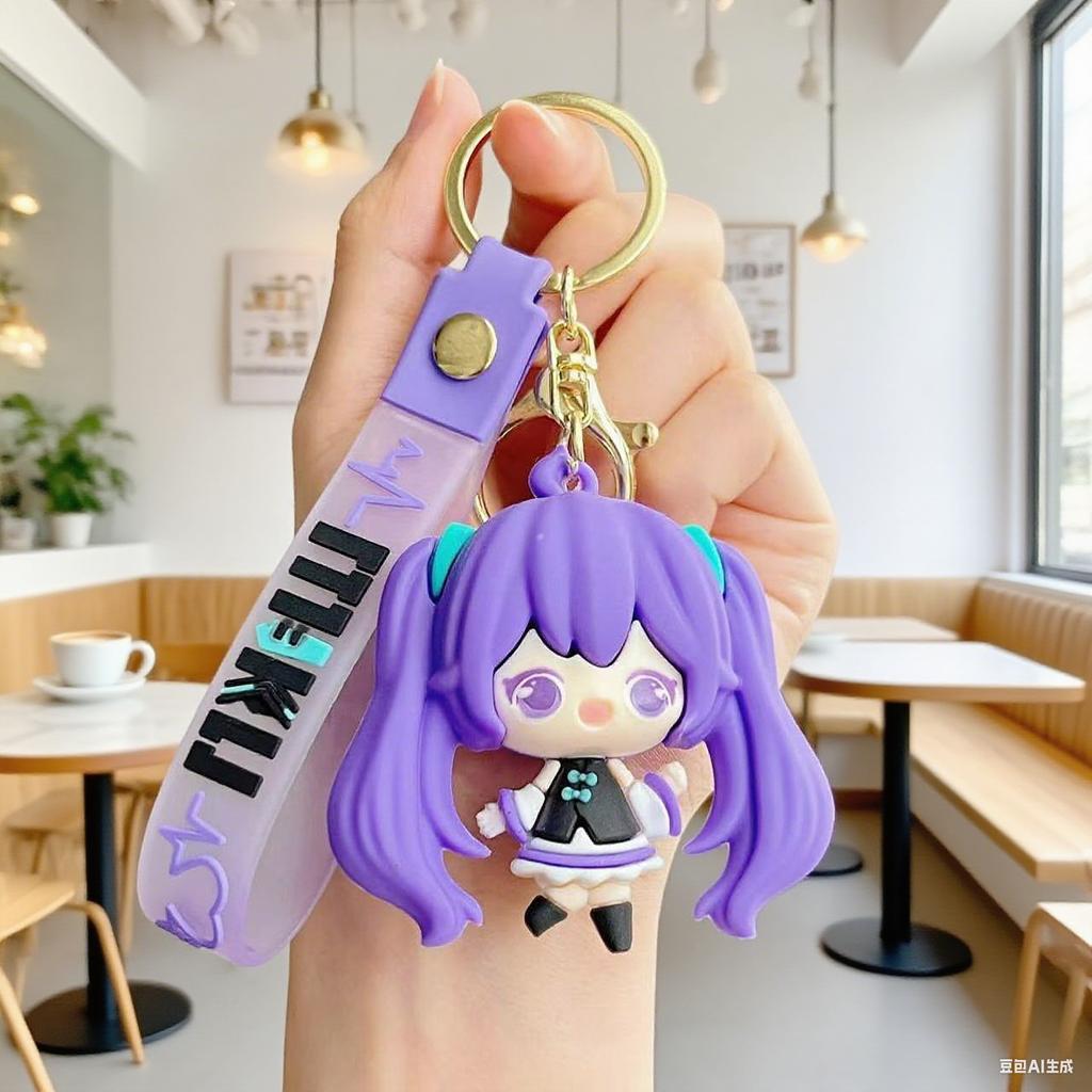 Creative Hatsune Miku Keychain Pendant for Women Cartoon Couple Car Backpack Keychain Accessory Small Gift