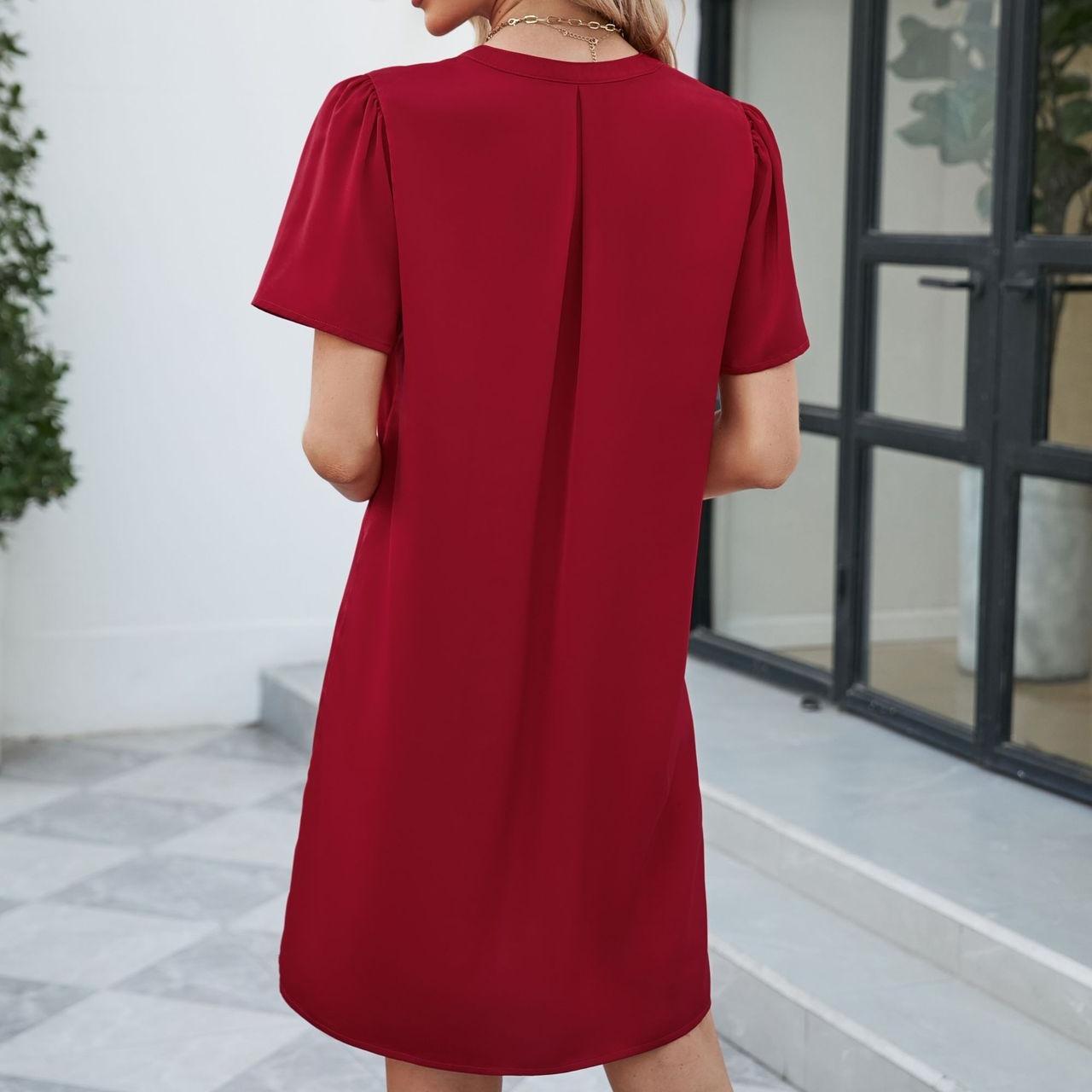 BITCED атласное офисное повседневное свободное модное сексуальное платье с v-образным — фото 7