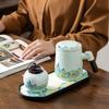 Thousand Miles of Jiangshan Travel Tea Set with Tea Separation Mug Chinese Souvenir Portable Bag