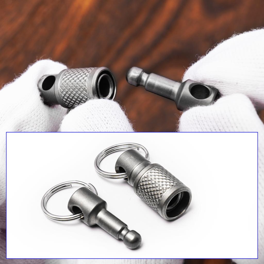 Titanium Alloy Keychain Outdoors EDC Tool Double Headed Quick Pull Buckle Removable Portable Mountaineering Buckle