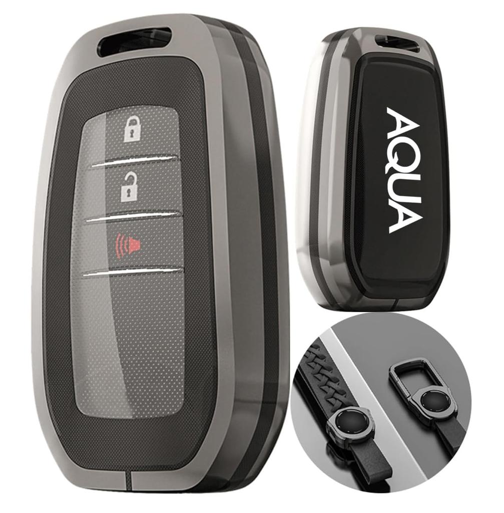 Aqua Car Key Case/Card Key Cover | Compatible with Keychains, Easy Operation, 360° Protection