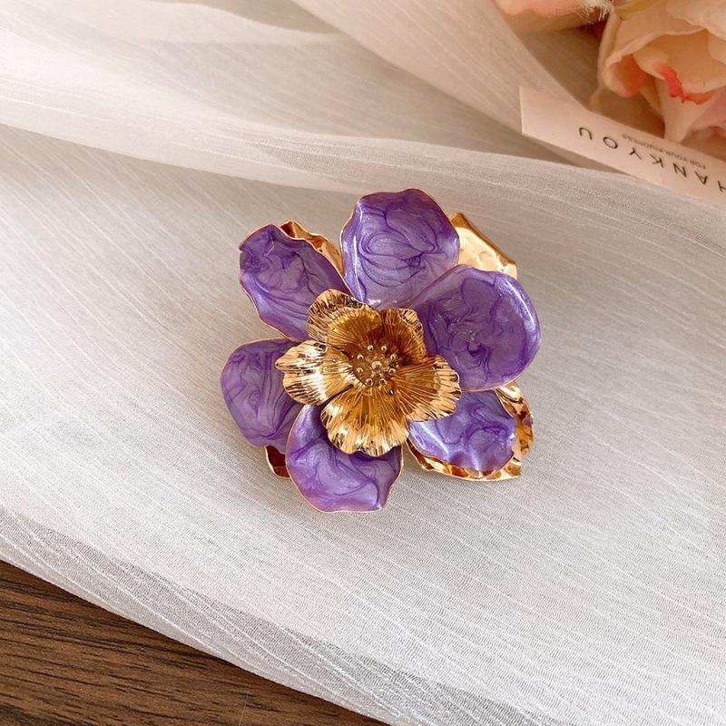 European and American metal wind dripping oil flower opening ring niche high-end ring small fresh and sweet jewelry women