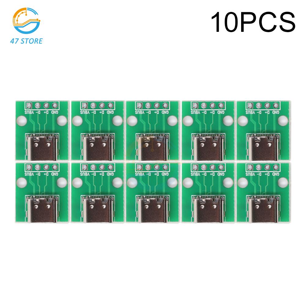 10/5/1pcs USB Type-C Breakout Board Jack 3.1 Female Connector Jack Charging Port Socket With Solder Wire PCB Converter Board