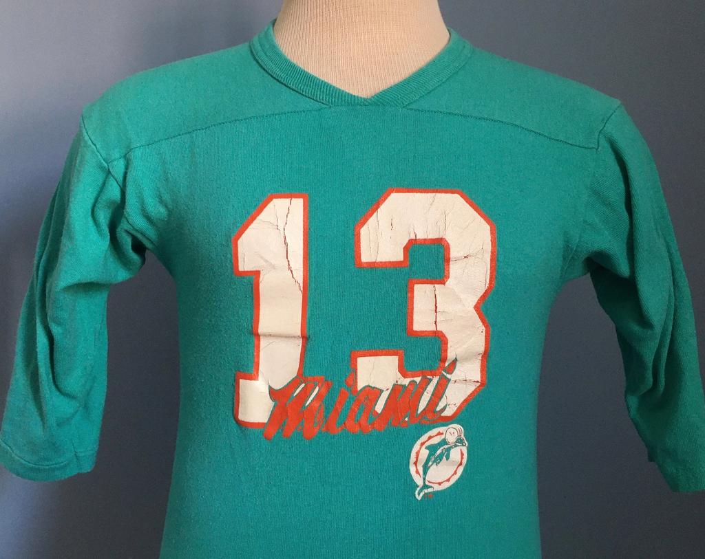 80s Vintage Dan Marino #13 Miami Dolphins nfl football Champion Jersey T-Shirt - SMALL