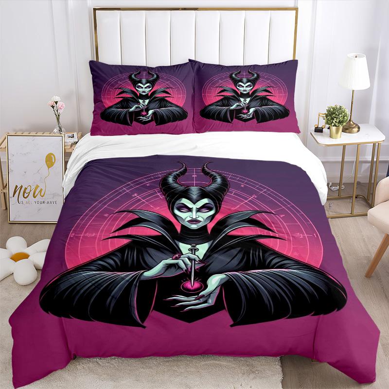 Maleficent'S Dark Spell Print 3Pcs Bedding Setduvet Cover With 2 Bedropillowcase Home Birthday Gift