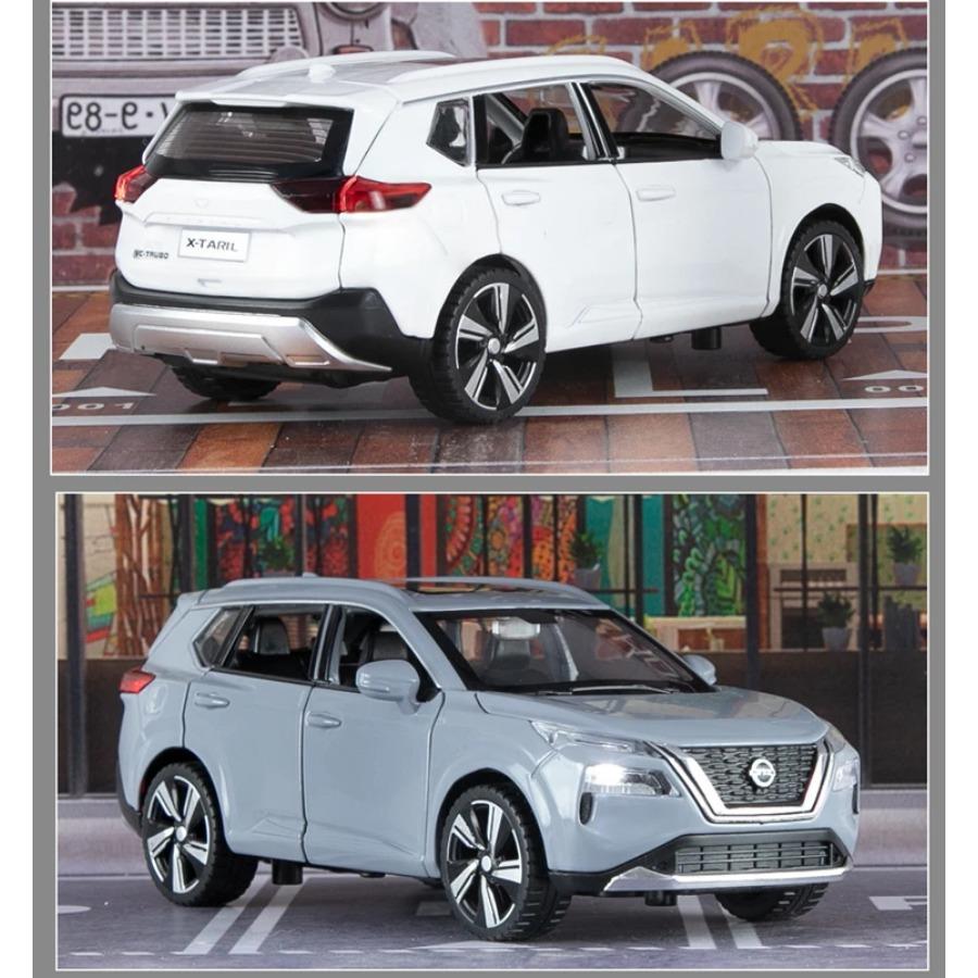 1/32 Nissan X-TRAIL SUV Model auta ze slitiny Diecast Kovová Off-road vozidla Model auta Simulace zvuku a světla Dětská hračka Dárky