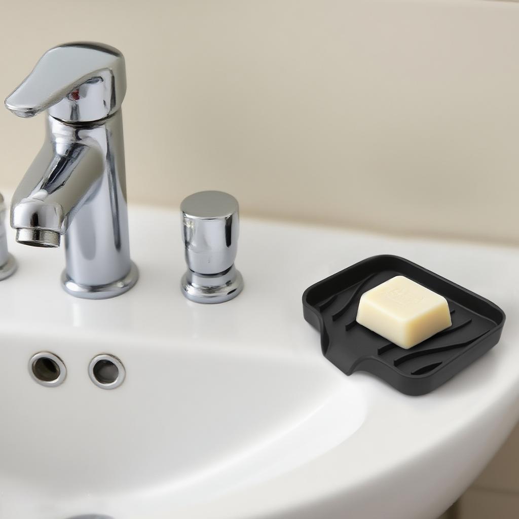 1-Pack Silicone Drain Soap Box Kitchen Bathroom Anti-slip Sink Tray Creative Washing Table Soap Tray Free Punch Drain Rack