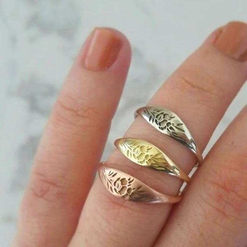 New Exquisite Originality Simple Hollow Rose Flower Ring Rose Gold Color Anniversary Ring Fine Luxury Jewelry Accessories Gift