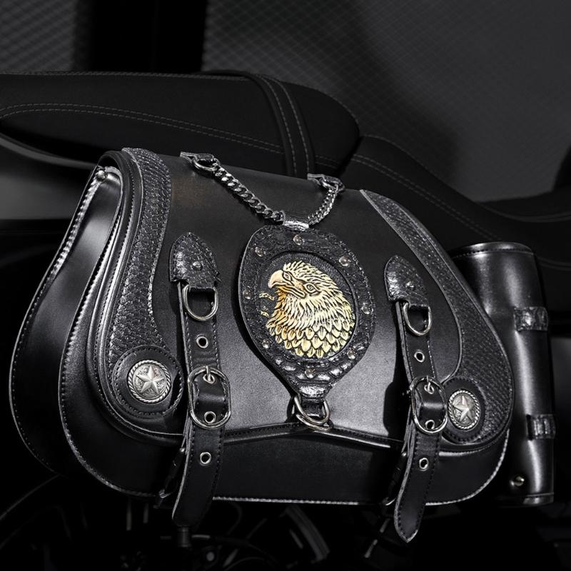 1 Pair Retro Punk Style Saddlebag Motorcycle Tool Bag Waterproof Travel Luggage Storage Bag Motorbike Over Saddles Bags