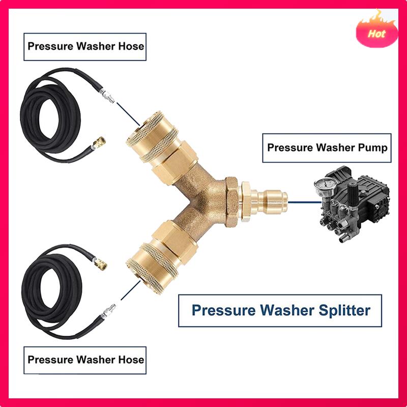 Tee Spliter Adapter With 3/8 Inch Quick Release Connector For High Pressure Washer