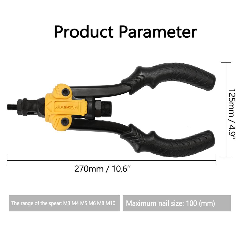 Labor Saving Hand Riveter BT 617 Manual Rivet Machine Riveting Tools with Nut Dies