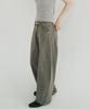 LOSSYROW Curved Wide Denim Pants Khaki