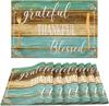 4/6pcs Retro Farmhouse Linen Print Single-Sided Heat Resistant Waterproof Placemat Set for Dining Table Decor