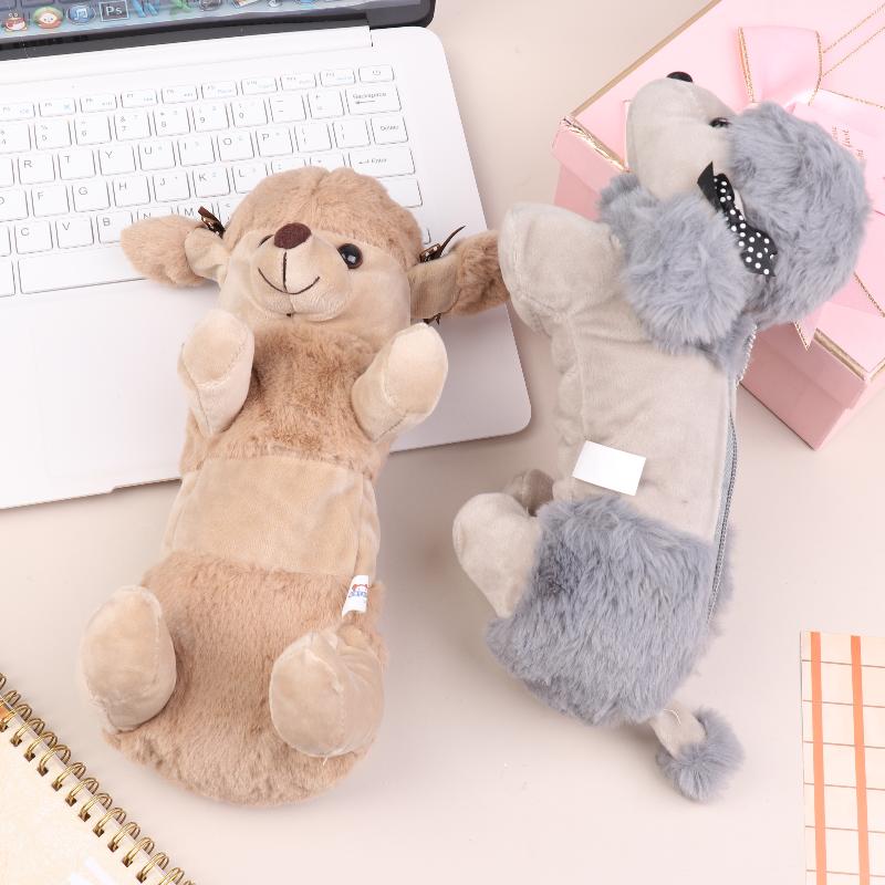 Kawaii Hund Pudel Plüsch Federmäppchen - Niedliche Cartoon Welpen Schreibwarentasche Schulanfangsgeschenke