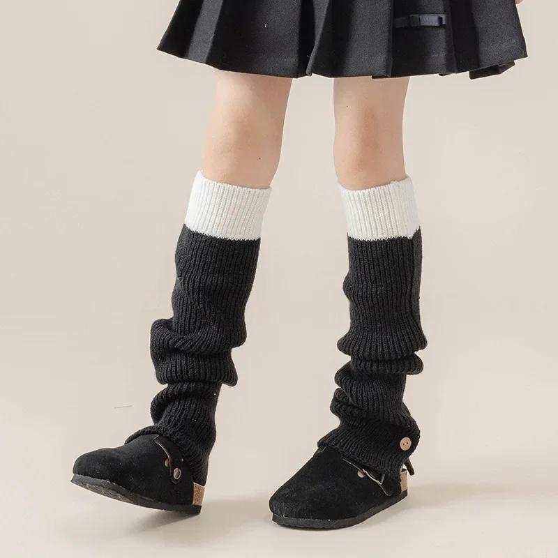 Kids Sweet Girl Leg Warmers Simplicity Korean Fashion School Calf Elegant Sock for Baby Girl Autumn Winter Piles Loose Socks