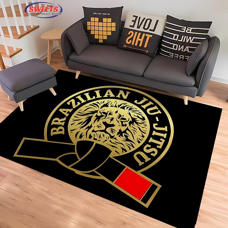 Jiu-Jitsu Warrior Japanese Bjj Gi & Black Belt Mma Rug,Carpet for Living Room Bedroom Sofa Doormat Decor Non-slip Floor Mat Gift