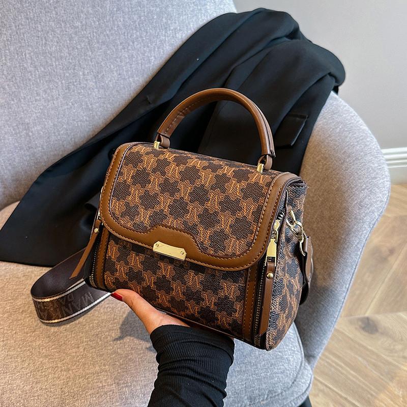 IELGY Retro Fashion Classic Printed Small Square Bag All-Match One-Shoulder Cross-Body Broadband Female Bag