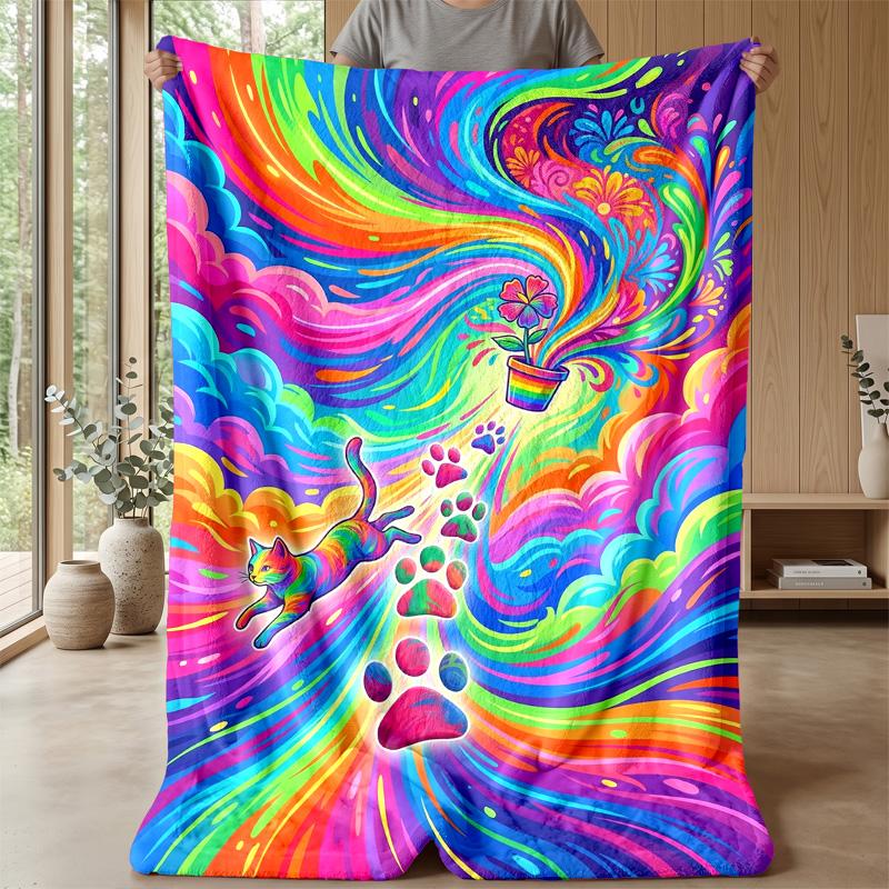 Colorful Canine Celebration blanket Personalized Name Flannel Blanket Soft Cozy Plush Throw for Sofa Bed Lightweight Home Decor
