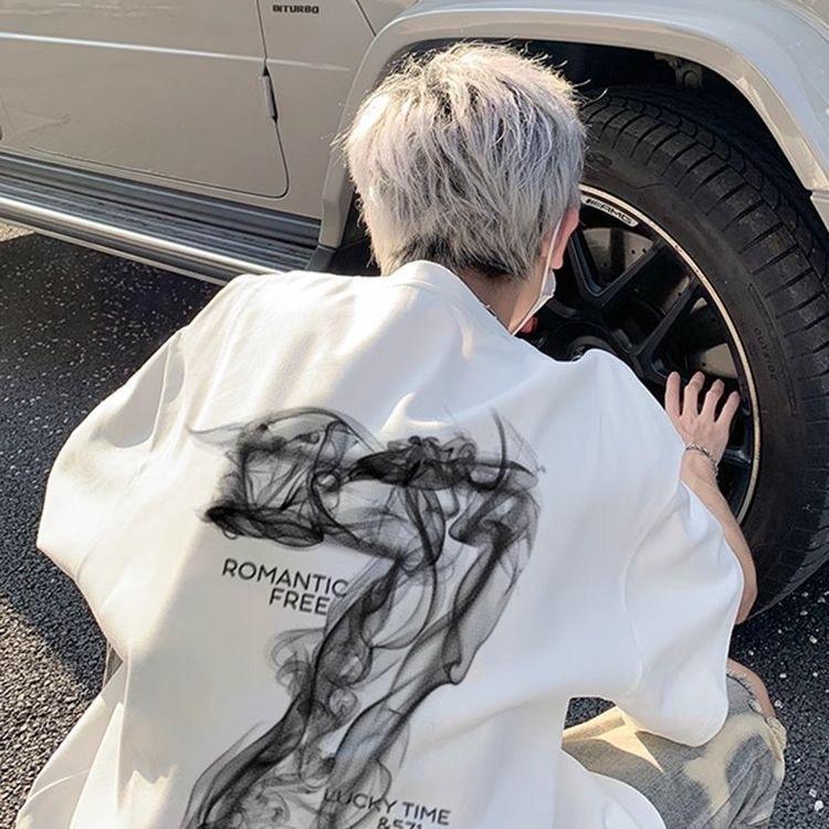 Korean Trend Short-Sleeved, Men S Digital Short-Sleeved Printed T-Shirt Summer Loose And Simple s recommendation 35-44.5kg