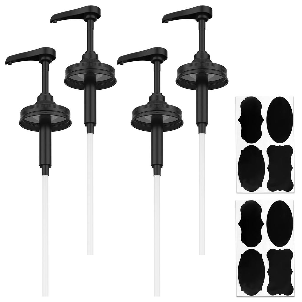 Coffee Syrup Pump Dispenser Glass Jar Mason Lid Syrup Honey Sauce Dispenser Pump Lid Syrup Pump Coffee Bar Kitchen Accessories