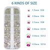 12Grids AB+Clear Diamond Crystal Nail Rhinestones 1.5mm-4mm 3D Nail Art Glass Decorations Nail Charm Flatback Gems Nail Salon F6