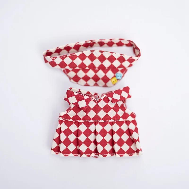 

17 см Кукольная одежда шахматная доска теннисный комплект одежды детская подвесная одежда подтяжки брюки замена одежды трендовый подарок fit 17cm Labubu Doll