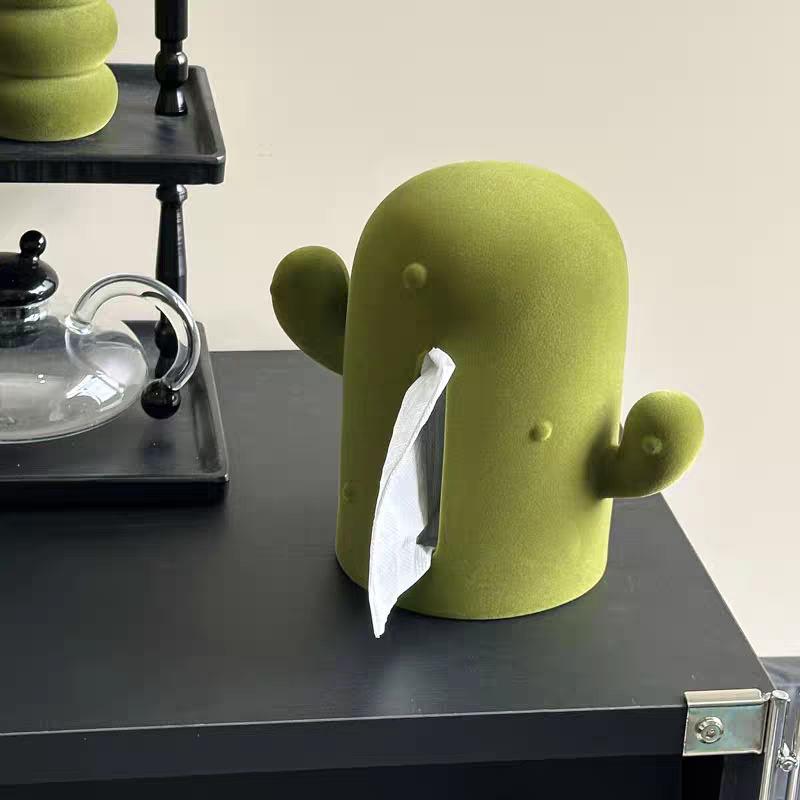 Cactus Tissue Box Creative Cartoon Tissue Boxes Household Decorative Napkins Storage Box Dining Room Organization Accessories